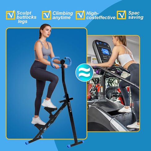 Stair Stepper for Home Vertical Climber, Foldable Full Body Exercise Aerobic Climbing Machines, Mountaineering Fitness Equipment with Adjustable Handles (Black) in Kuwait