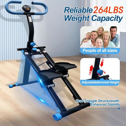 Stair Stepper for Home Vertical Climber, Foldable Full Body Exercise Aerobic Climbing Machines, Mountaineering Fitness Equipment with Adjustable Handles (Black) in Kuwait