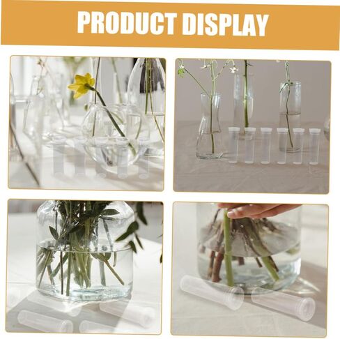 Floral Stem Water Tubes 10 Pcs Plastic Flower Water Bottles for Flower Arrangement Floral Tube in Kuwait