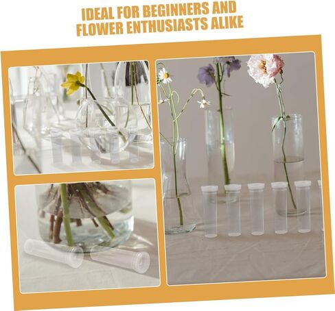 Floral Stem Water Tubes 10 Pcs Plastic Flower Water Bottles for Flower Arrangement Floral Tube in Kuwait
