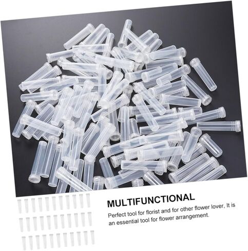 BESPORTBLE 100pcs Transparent Plastic Flower Water Tubes for Fresh Flower Arrangement Cultivation Vials for Home Decor and Florist Supplies in Saudi Arabia