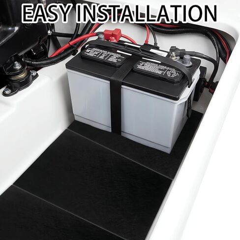 4 قطع من حصيرة حماية البطارية مقاس 8 × 12 بوصة - بطانة صينية البطارية الماصة للحمض والمضادة للصدمات، وسادات مقاومة للتآكل وتخفيف الاهتزاز للسيارات والمركبات الترفيهية والقوارب والشاحنات in Kuwait