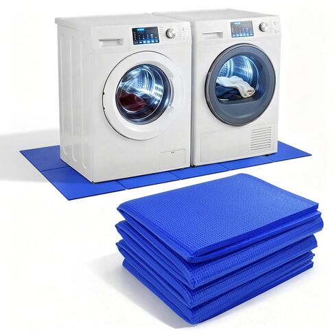 68x24 Inch Anti Vibration Mat for Washer Dryer, TPE Anti-Slip Noise Reduction Pad, ONLY Fits 24 Inch Wide Appliances, Foldable Shock Absorbing Mat for Washing Machine Dryer Refrigerator Storage Bag in Kuwait