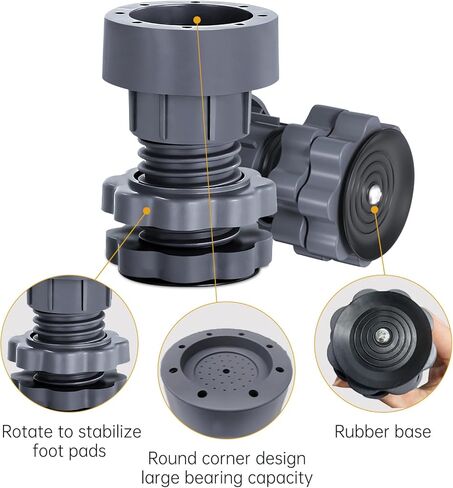 4PCS Anti Vibration Pads for Washing Machine Support,Height AdjustDryable er Shock and Noise Cancelling Foot Accessories in Saudi Arabia