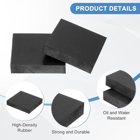 4-Pack Rubber Anti Vibration Pads 2" Non-Slip Square Vibration Isolation Pads Anti Noise Shock Absorbing Mats for Washing Machine/Dryer/HVAC/Air Conditioner [ 0.4" Thickness] in Kuwait