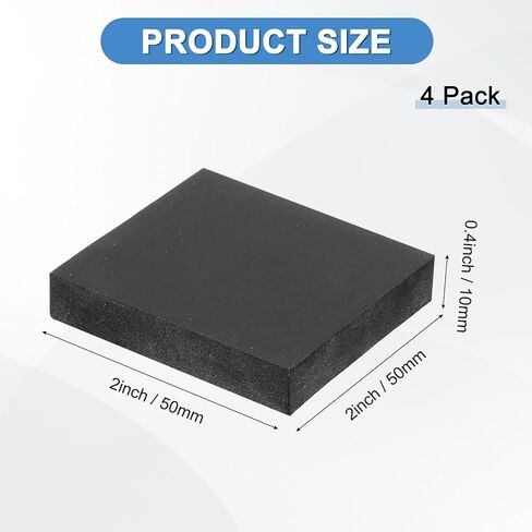 4-Pack Rubber Anti Vibration Pads 2" Non-Slip Square Vibration Isolation Pads Anti Noise Shock Absorbing Mats for Washing Machine/Dryer/HVAC/Air Conditioner [ 0.4" Thickness] in Kuwait