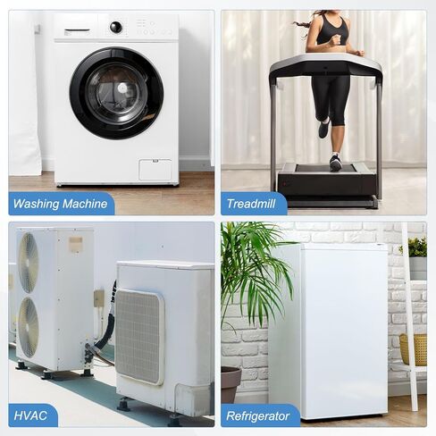 4-Pack Rubber Anti Vibration Pads 2" Non-Slip Square Vibration Isolation Pads Anti Noise Shock Absorbing Mats for Washing Machine/Dryer/HVAC/Air Conditioner [ 0.4" Thickness] in Kuwait