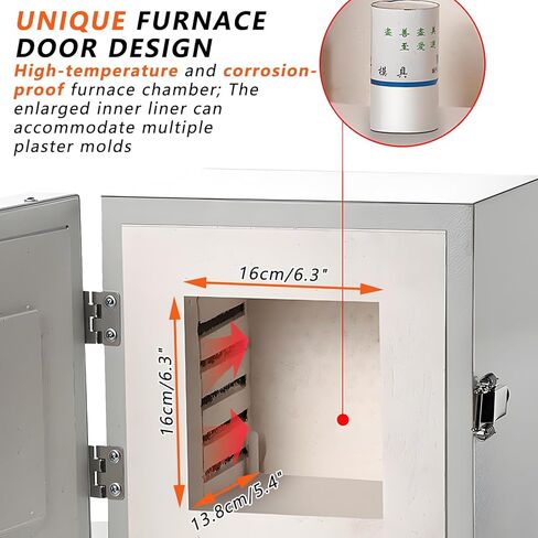 High-Power 2000W Muffle Furnace, 2102℉ Digital Melting Furnace for Pottery Glazing & Wax Burnout, Laboratory Use, Accurate Temperature Control, Durable Design in Kuwait