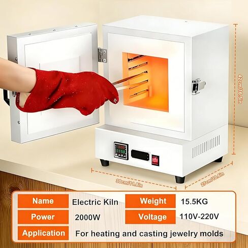 2000W Electric Sintering Furnace, High-Temperature Electric Kiln for Metal Melting up to 1150°C, Closed Muffle Furnace for Laboratory Use, Durable Lab High-Temp Furnace in Kuwait