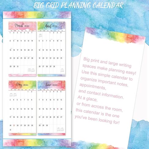 Wall Calendar 2024 - 12-Month Monthly Wall Calendar, Jan. 2024 - Dec. 2024, Large Print Big Grid 2024 Wall Calendar, 12" x 24" (Open) - Thick & Sturdy Paper, Oversized Blocks, Perfect for Organizing & Planning in Kuwait