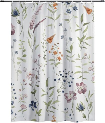 ستائر حمام بتصميم بسيط مع خطافات، ستارة دش صيفية مقاومة للماء للمحيط، ستائر كوتاج كور من القماش قابلة للغسل للحمام الممتع ديكور الحمام 60 × 72 بوصة in Kuwait