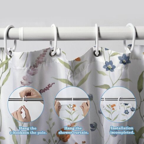 ستائر حمام بتصميم بسيط مع خطافات، ستارة دش صيفية مقاومة للماء للمحيط، ستائر كوتاج كور من القماش قابلة للغسل للحمام الممتع ديكور الحمام 60 × 72 بوصة in Kuwait