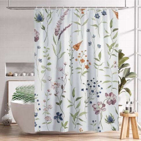 ستائر حمام بتصميم بسيط مع خطافات، ستارة دش صيفية مقاومة للماء للمحيط، ستائر كوتاج كور من القماش قابلة للغسل للحمام الممتع ديكور الحمام 60 × 72 بوصة in Kuwait