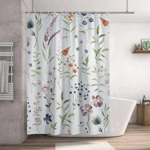 ستائر حمام بتصميم بسيط مع خطافات، ستارة دش صيفية مقاومة للماء للمحيط، ستائر كوتاج كور من القماش قابلة للغسل للحمام الممتع ديكور الحمام 60 × 72 بوصة in Kuwait