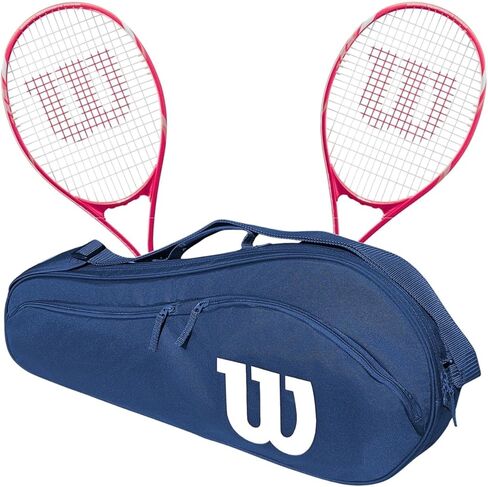 Wilson Tempest Pro Lite Tennis Racquet Doubles Bundle with an Advantage 2.5 Tennis Bag and 3 Pink Tennis Balls in Kuwait
