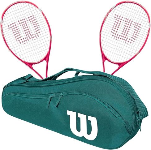 Wilson Tempest Pro Lite Tennis Racquet Doubles Bundle with an Advantage 2.5 Tennis Bag and 3 Pink Tennis Balls in Kuwait