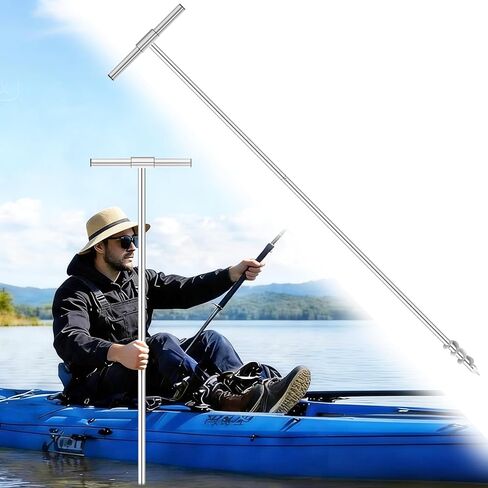 Shallow Water Anchor Pole, 94.5" Length Stainless Boat Anchor Pole, Quick-Lock Portable Boat Anchor, Comes with Storage Bag & Protective Cover in Kuwait
