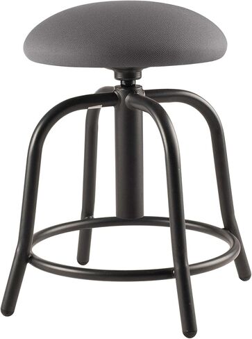 OKLAHOMA SOUND CORPORATION Height Adjustable Swivel Designer Stool with 3" Cobalt Blue Fabric Padded Seat and Black Frame - Perfect for Science Lab, Institutional or Educational Center in Kuwait