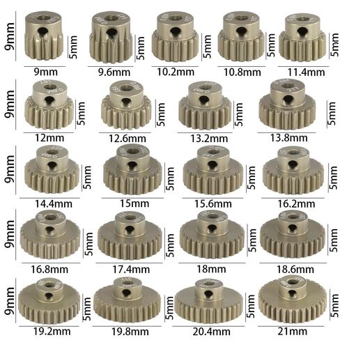 M0.6 3.175mm 7075 Aluminum Alloy Motor Gear 13T 14T 17T 19T 20T 22T 26T 28T 30T 33T Metal Pinion 1/10 RC Car Parts 1Pcs ﻿(4PCS 24T 25T 26T 27T) in Saudi Arabia