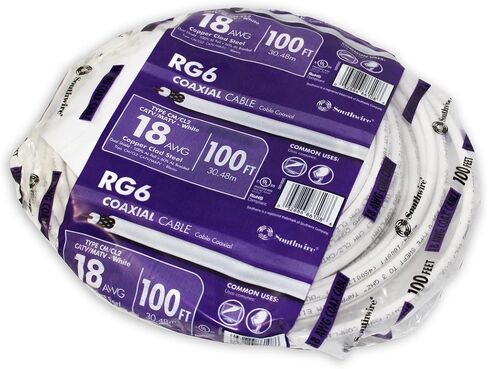 Woods 56918343 Rg6 Dual Shield CATV Communication Cable 100 Ft Coil, 100' in Saudi Arabia