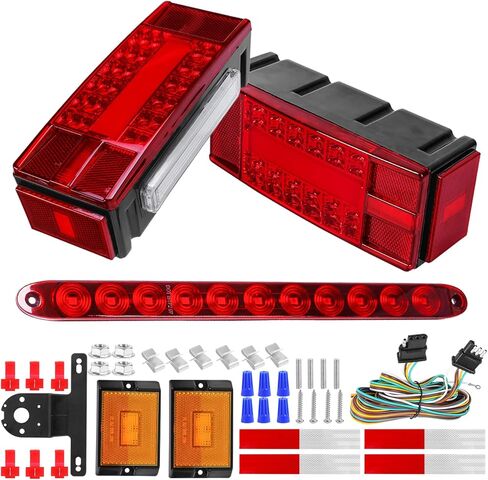مجموعة مصابيح مقطورة LED قارب ، ضوء مقطورة الغاطسة ، أوقف مضمار عكسي للفرامل مع أضواء العلامات ، شريط الضوء الثالث وقذارة الأسلاك لقوابل شاحنة القوارب in Kuwait