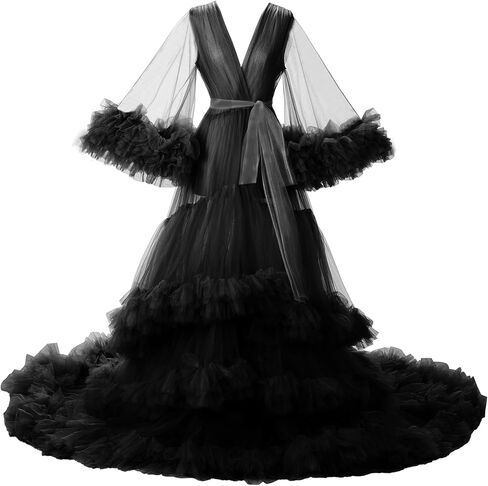 Fanjian Puffy Tulle Robe Longerie Lingerie Bridal Robe Baby Shower Photography in Saudi Arabia