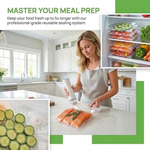 Vacuum Sealer Bags for Food, 60 Pcs (S+M+L) 8" x 10" and 10" x 13.8" and 11.8" x 13.8" Food Storage Bags for Sous Vide Cooking Microwave Heating, Air Valve Zipper Bags in Saudi Arabia