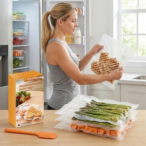 Vacuum Sealer Bags for Food, 60 Pcs (S+M+L) 8" x 10" and 10" x 13.8" and 11.8" x 13.8" Food Storage Bags for Sous Vide Cooking Microwave Heating, Air Valve Zipper Bags in Saudi Arabia