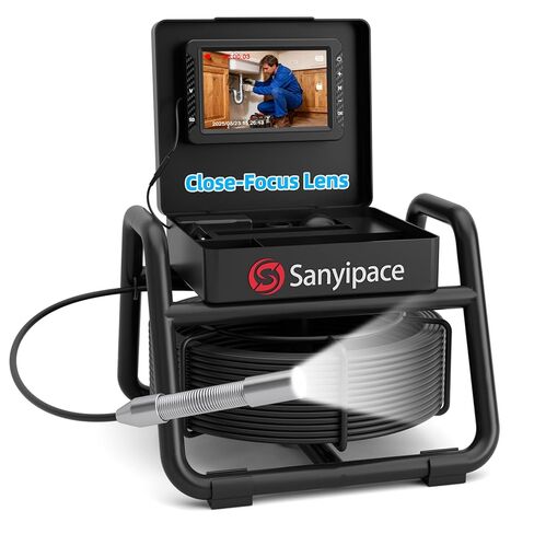 كاميرا Sanyipace للصرف الصحي، كاميرا فحص الأنابيب IPS HD مقاس 5 بوصات، مسجل فيديو رقمي مدمج سعة 32 جيجابايت مع ميكروفون ومكبر صوت، 8 مصابيح LED، كاميرا تصريف مقاومة للماء IP68 لخط الصرف الصحي، المنزل، أنابيب صرف مجاري السباكة in Kuwait
