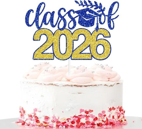 Class of 2025 Cake Topper, Congrats Grad/So Proud of You/Mastered It, College University Graduation Party Decorations for Girls Pink and Silver Glitter in Kuwait