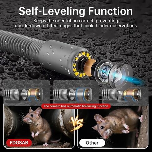 Sewer Camera with 512Hz Locator, 20/30/50m, 7" Pipeline Inspection kit with DVR Function, IP68, 12 Adjustable LEDs, A 32GB Card for Sewer Line, Home, Duct Drain Pipe Plumbing (9618FTR-20) in Kuwait