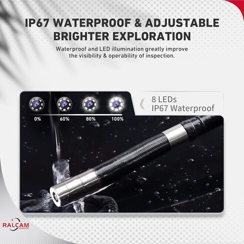 Two-Way Articulating Borescope for iPhone & Smartphone, Ralcam 5.5mm/0.21in Endoscope Camera with Light, HD Inspection Snake Camera with Battery for Engine, Pipe, HVAC Inspection in Kuwait