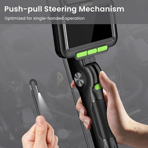 منظار مفصلي ثنائي الاتجاه مع ضوء، كاميرا منظار صناعي بمسبار مفصل 3.9 مم مع أنبوب إعادة ضبط ذاتي 3.3 قدم/1 متر، كاميرا فحص شاشة IPS مقاس 5 بوصات مع ضوء للمحرك/الأنبوب in Kuwait