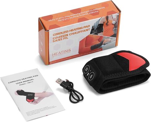 Cordless Wrist Hand Heating Pad Massage for Carpal Tunnel, with Red Light, Hand Arthritis, Wrist Pain Relief, Heat Wrap Pad with 3000mAh Battery, Wrist Massager Vibration and Adjustable Heat Settings in Kuwait