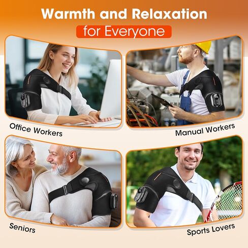 وسادة تدفئة كتف لاسلكية مع تدليك، دعامة كتف ساخنة مع جهاز تحكم عن بعد، مدلك الكتفين مع الحرارة والاهتزاز لتخفيف آلام الكفة المدورة، تخفيف آلام الكتف للرجال والنساء in Kuwait