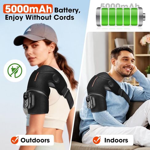وسادة تدفئة كتف لاسلكية مع تدليك، دعامة كتف ساخنة مع جهاز تحكم عن بعد، مدلك الكتفين مع الحرارة والاهتزاز لتخفيف آلام الكفة المدورة، تخفيف آلام الكتف للرجال والنساء in Kuwait