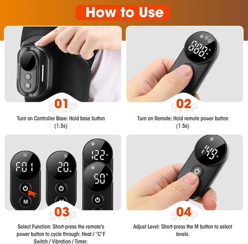 وسادة تدفئة كتف لاسلكية مع تدليك، دعامة كتف ساخنة مع جهاز تحكم عن بعد، مدلك الكتفين مع الحرارة والاهتزاز لتخفيف آلام الكفة المدورة، تخفيف آلام الكتف للرجال والنساء in Kuwait