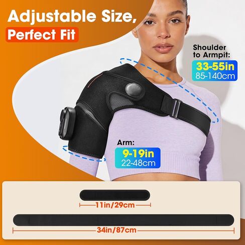 وسادة تدفئة كتف لاسلكية مع تدليك، دعامة كتف ساخنة مع جهاز تحكم عن بعد، مدلك الكتفين مع الحرارة والاهتزاز لتخفيف آلام الكفة المدورة، تخفيف آلام الكتف للرجال والنساء in Kuwait