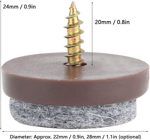 Furniture Feet NonSlip Felt Nail for Chair Leg Sofa Table 50Pcs Floor Protector for Wood Furniture (22mm) in Saudi Arabia