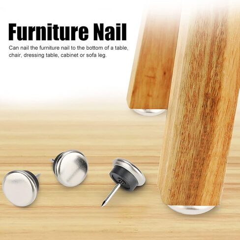 وسادة أرجل كرسي الأثاث شديدة التحمل وغير قابلة للانزلاق لحماية الأرضيات الخشبية والسجاد وأرجل طاولة الأريكة مطلية بالفضة 50 قطعة (22 مم) in Kuwait