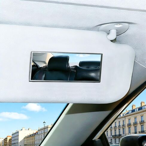 Car Interior Mirror Styling Accessories Car Seatback Universal Mirror Portable Self-Adhesive Makeup Mirror Car Sun Protection Visor HD Stainless Steel Mirror in Kuwait