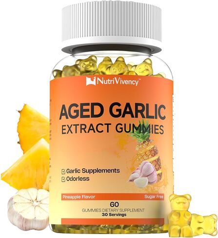 علكات مستخلص الثوم المعتق، 500 ملغ من مكملات الثوم المعتقة عديمة الرائحة، خالية من السكر، نباتية، غير معدلة وراثيًا، نكهة الأناناس، 60 علكة in Kuwait