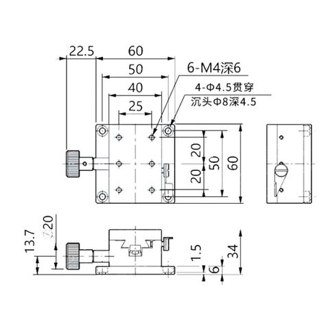 X-axis LWX4060 Dovetail Groove ضبط منزلق تعديل مقبض التحول اليدوي in Saudi Arabia