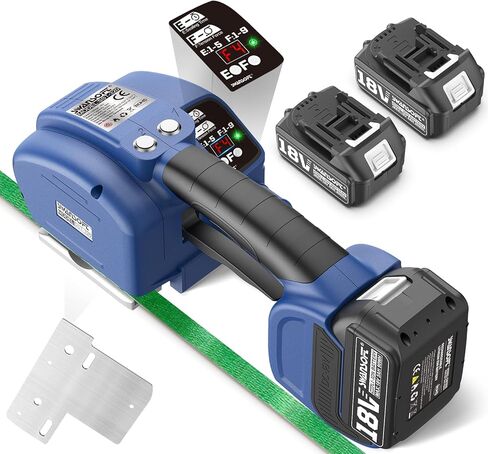 أداة الربط الكهربائية SWANSOFT، ماكينة ربط كهربائية أوتوماتيكية بالكامل 18 فولت 2 × 5 أمبير تعمل بالبطارية لأداة ربط كهربائية بأشرطة PP/PET مقاس 0.55 بوصة - 0.63 بوصة in Kuwait