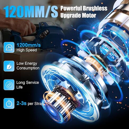 أداة الربط الكهربائية SWANSOFT، ماكينة ربط كهربائية أوتوماتيكية بالكامل 18 فولت 2 × 5 أمبير تعمل بالبطارية لأداة ربط كهربائية بأشرطة PP/PET مقاس 0.55 بوصة - 0.63 بوصة in Kuwait