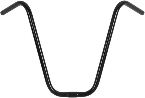 مقود OG Lowrider Classic مقاس 16 بوصة على شكل V Ape Hanger مقاس 25.4 مم من الفولاذ - قضبان مقبض دراجة Lowrider Chopper Cruiser باللون الأسود أو الكروم (كروم) in Kuwait