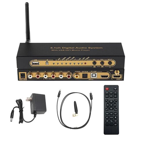 جهاز فك ترميز الصوت الرقمي 5.1CH، 192 كيلو هرتز 24 بت 4K ARC من الألياف الضوئية المحورية نظام فك ترميز الصوت التناظري يدعم AC3، DTS، LPCM، HDCD، PCM، HDCP 2.3 2.2 1.4، مستخرج رقمي متعدد الوظائف in Kuwait