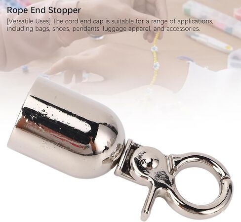 Rope End Stopper Cord End Snap Hook Zinc Alloy 10 Sets Secure Hold for Bags Shoes Luggage Accessories 15.5mm Diameter 15.8mm Screws (Silver) in Saudi Arabia