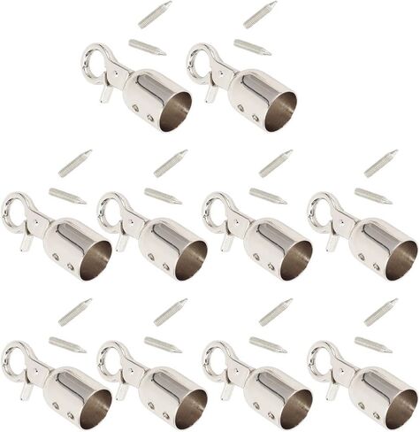 Rope End Stopper Cord End Snap Hook Zinc Alloy 10 Sets Secure Hold for Bags Shoes Luggage Accessories 15.5mm Diameter 15.8mm Screws (Silver) in Saudi Arabia