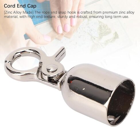 Rope End Stopper Cord End Snap Hook Zinc Alloy 10 Sets Secure Hold for Bags Shoes Luggage Accessories 15.5mm Diameter 15.8mm Screws (Silver) in Saudi Arabia